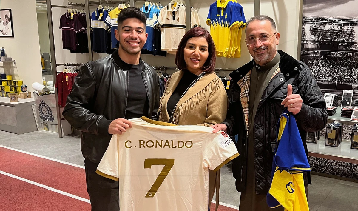 Fans flocked to Al-Nassr’s megastore on Friday night hours before the official announcement to purchase the brand new Cristiano Ronaldo number seven shirt. (Supplied/Muath Al-Jandal)