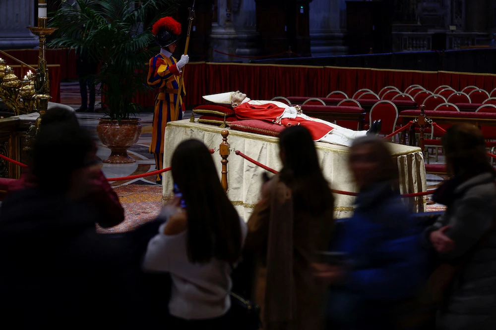 Former Pope Benedict’s body will lie in state for three days, with members of the public allowed in during the day, before a funeral on Thursday that will break new ground. (Reuters)