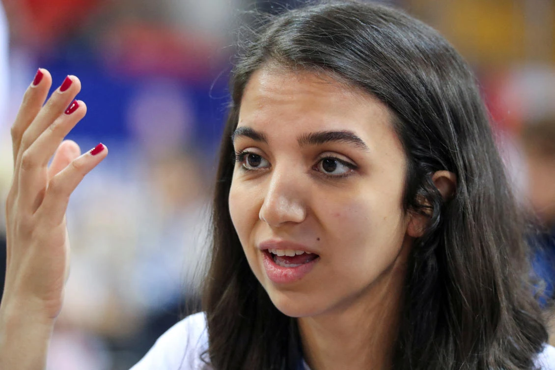 Sara Khadem of Iran, in Kazakhstan December 30, 2022. (Reuters)