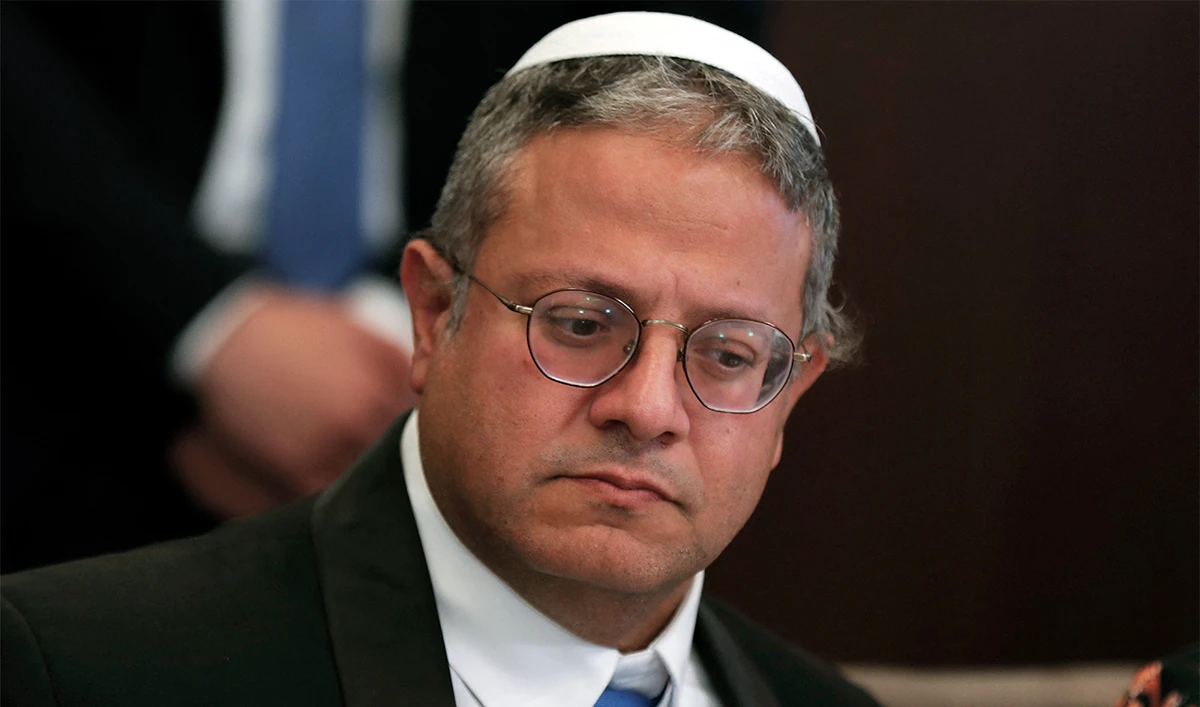Itamar Ben Gvir, Israel's new far-right Minister of National Security, attends the weekly cabinet meeting in Jerusalem on January 3, 2023. (AFP/File)