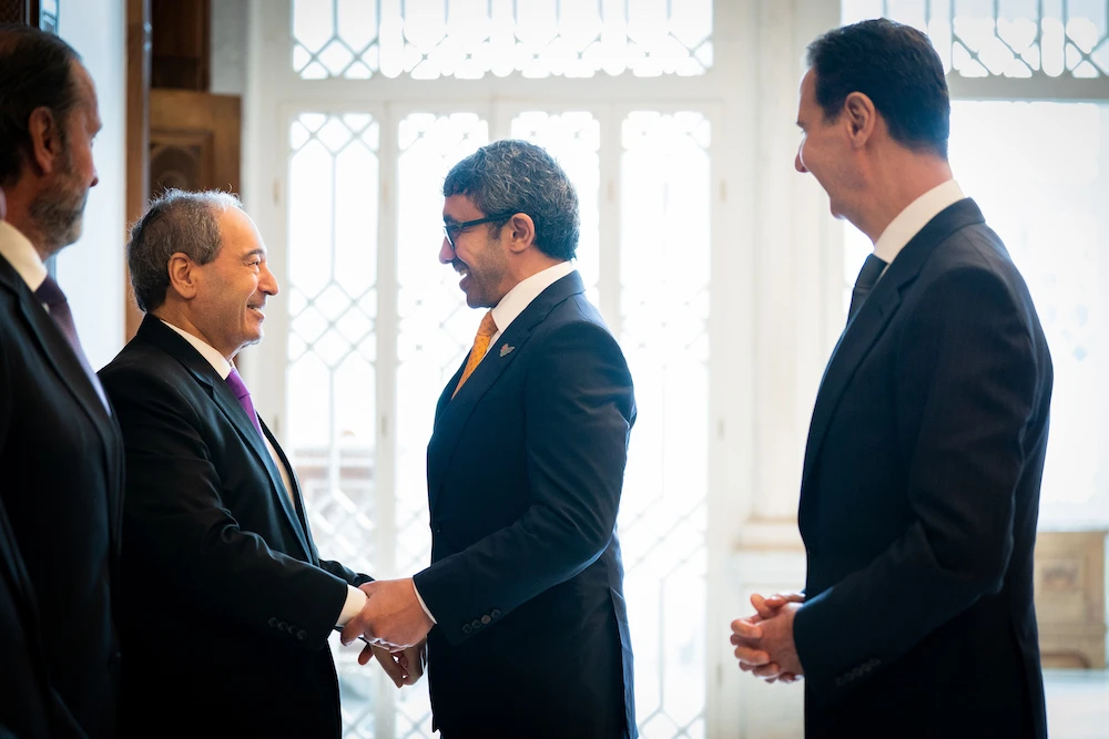 UAE’s foreign minister meets Syrian president in Damascus