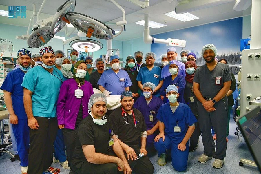 A specialized surgical team managed to separate Saudi conjoined twins who were attached from the hip and shared a spinal cord. (SPA)