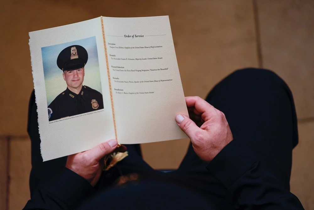 US Capitol police officer’s family sues Trump over death