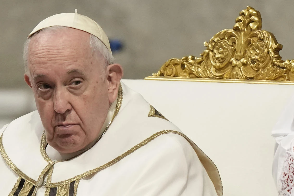 Pope Francis presides over an Epiphany mass in St.Peter's Basilica, at the Vatican, on Jan. 6, 2023. (AP)