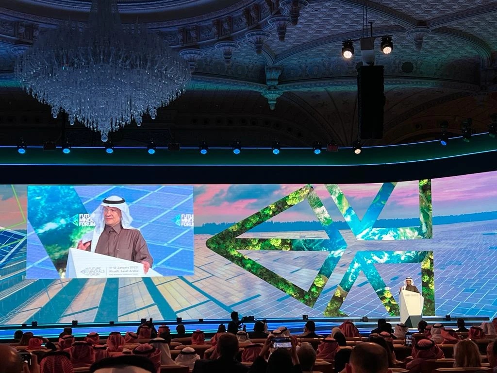 Prince Abdulaziz bin Salman addressing the Future Minerals Forum (Screenshot)