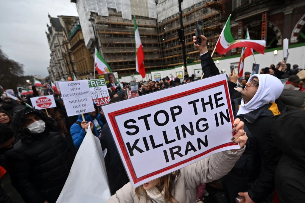 Under the Iranian penal code, the sentence for disseminating propaganda carries a prison term of up to one year, and for collusion up to five years. (AFP/File)