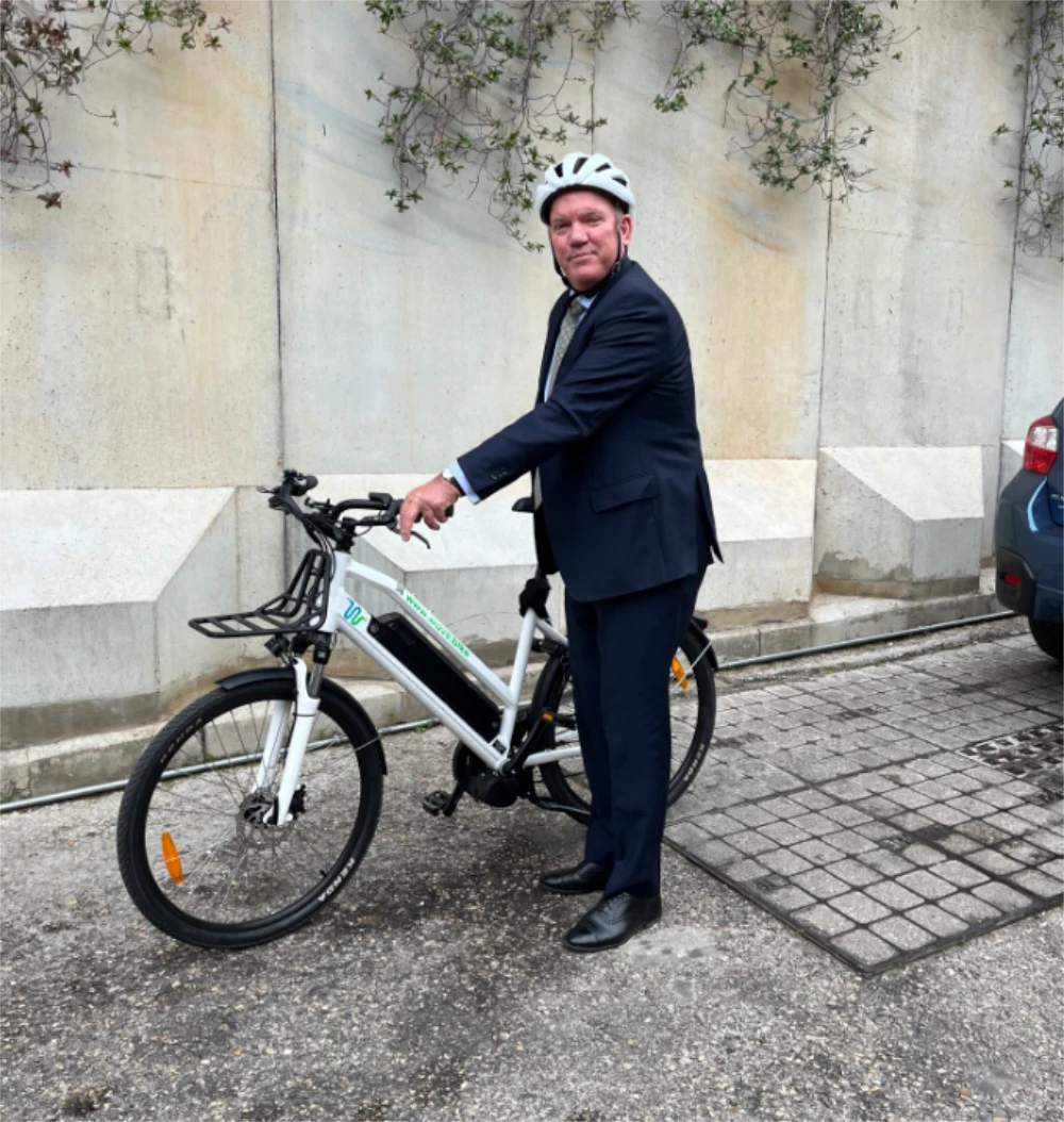 Beat the traffic: While Beirut politicians cling to motorcades, a European diplomat opts for a bike