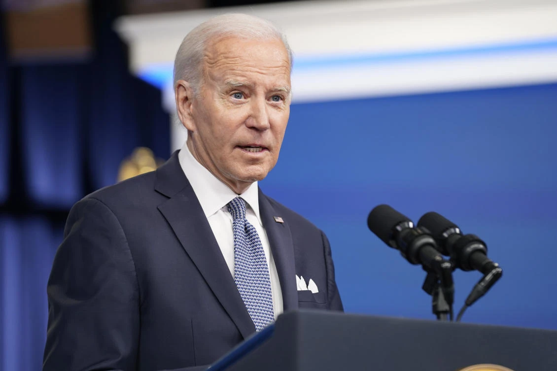 President Joe Biden responds to questions from reporters after speaking about the economy in the South Court Auditorium in the Eisenhower Executive Office Building on the White House Campus, Thursday, Jan. 12, 2023, in Washington. (AP)
