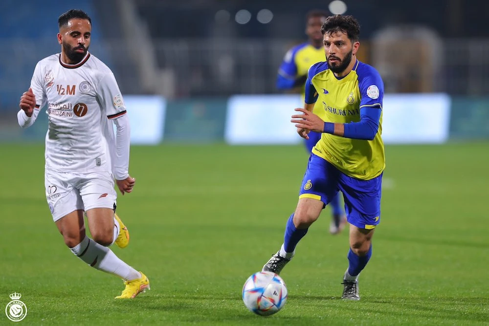 Al-Nassr drew 0-0 at Al-Shabab on Saturday to see their lead at the top of the Saudi Professional League cut to two points. (Twitter/@AlNassrFC)