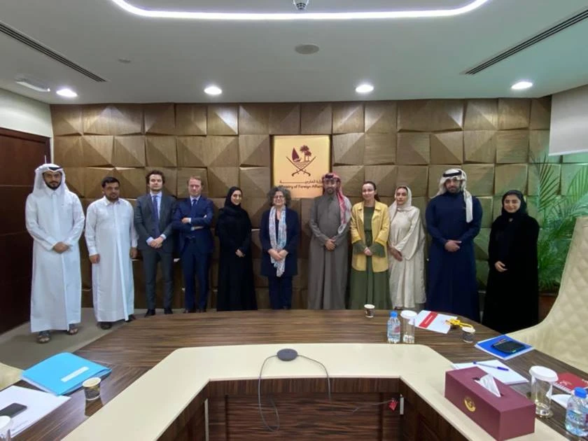 Doha officials met with French Special Envoy for Syria Brigitte Curmi. (QNA)
