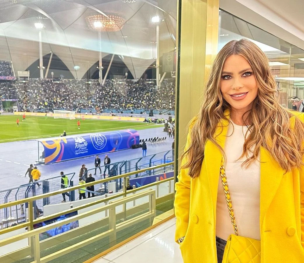 US Colombian actress Sofia Vergara attends Riyadh Season select XI v. PSG match in Riyadh