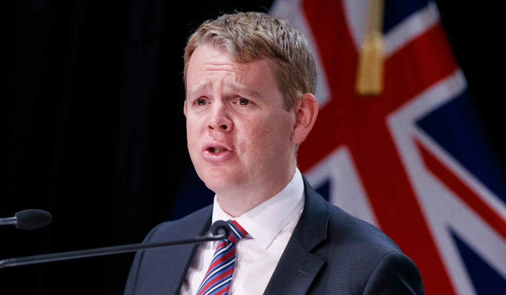 New Zealand's COVID-19 Response Minister Chris Hipkins speaks during a press conference in Wellington, New Zealand on Oct. 28, 2021. (AP)