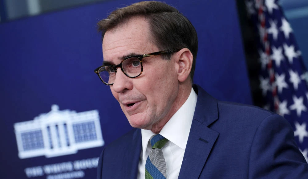 Coordinator for Strategic Communications at the National Security Council John Kirby speaks during a White House daily news briefing at the James S. Brady Press Briefing Room of the White House on January 20, 2023 in Washington, DC. (AFP)