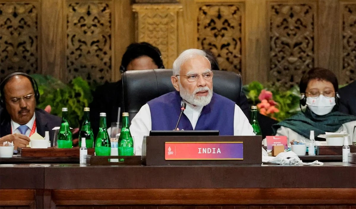 India's Prime Minister Narendra Modi attends a session during the G20 Leaders' Summit, in Nusa Dua, Bali, Indonesia, on November 16, 2022. (REUTERS)