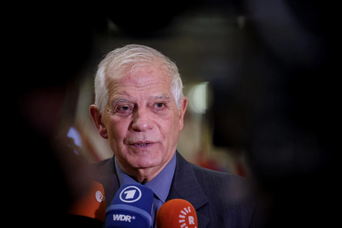 High Representative of the European Union for Foreign Affairs and Security Policy Josep Borrell speaks to members of the media as he attends a European Union (EU) Foreign Ministers' meeting in Brussels, Belgium January 23, 2023. (Reuters)