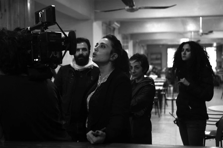 Nadine Labaki on the set of her award-winning movie 'Capernaum' in January 2017. (AFP)