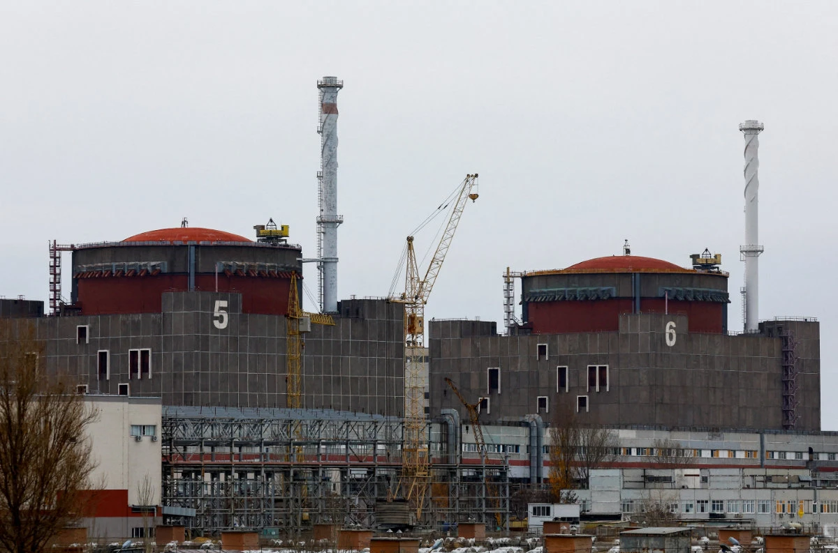 A view shows the Zaporizhzhia Nuclear Power Plant, which was seized by Russian invaders last March. (Reuters/file photo)