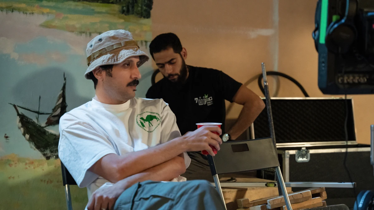 Ali Al-Kalthami on the set of “Al-Khallat.” (Supplied)