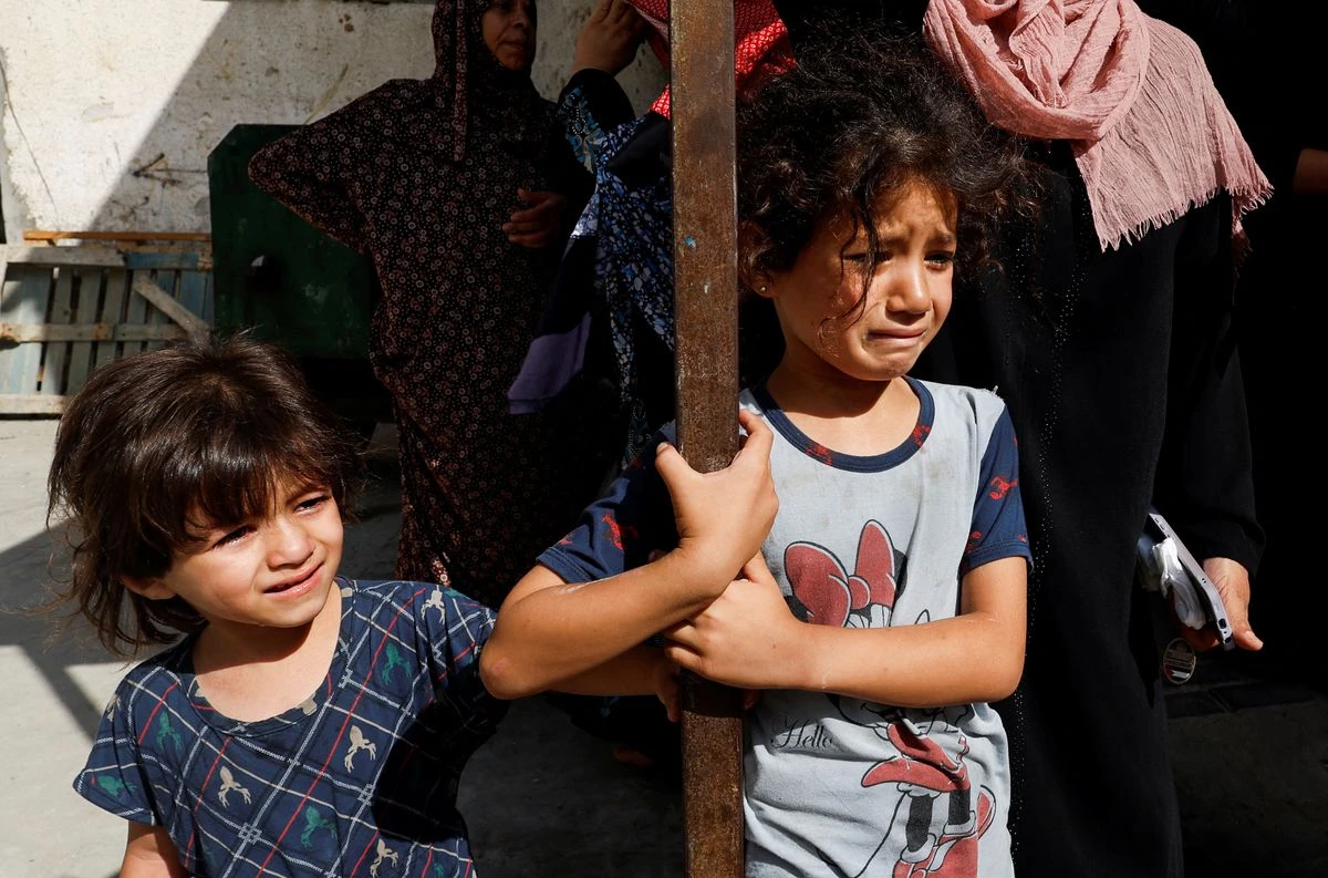 Palestinian children react, as another round of violence intensifies mental health crisis for Gaza children on August 7, 2022. (File/Reuters)