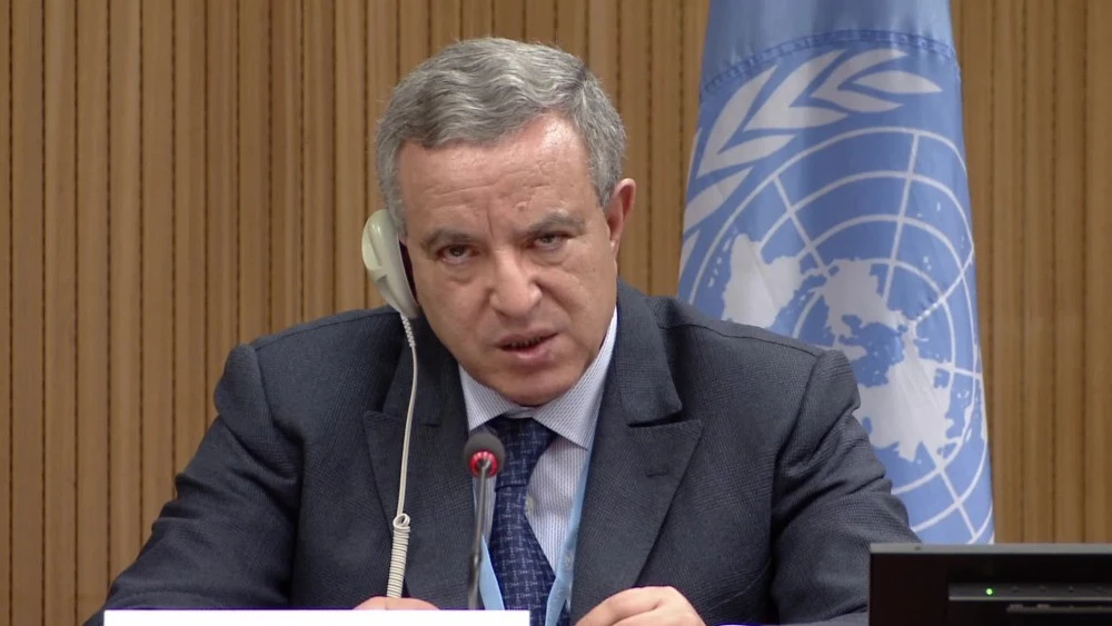 Mohammad Auajjar, chairperson of the UN’s Independent Fact-Finding Mission on Libya. (Screenshot/UNTV)