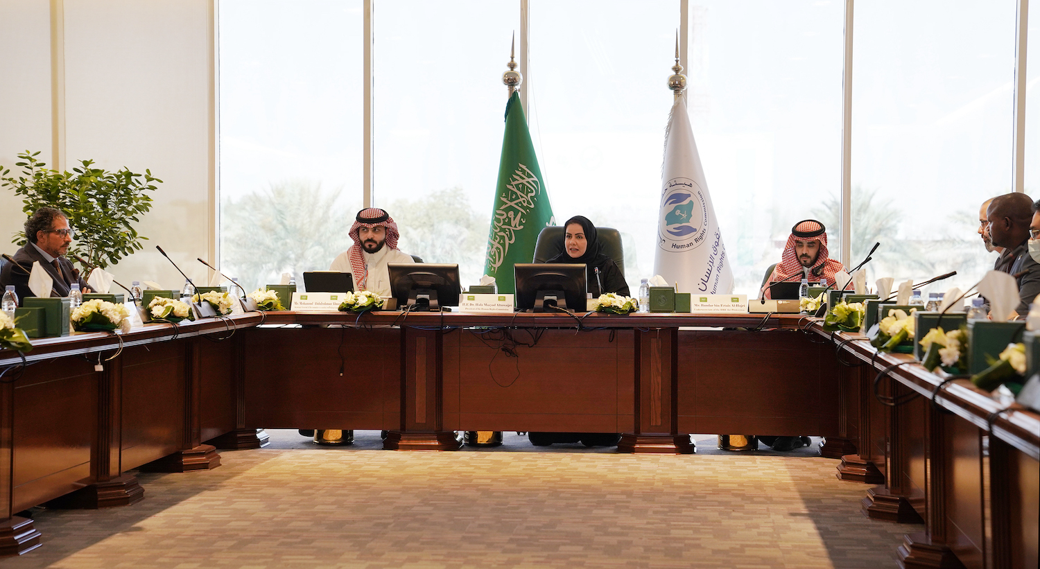 Dr. Hala Al-Tuwaijri meets with ambassadors and representatives of countries that export laborers to the Kingdom. (Supplied)