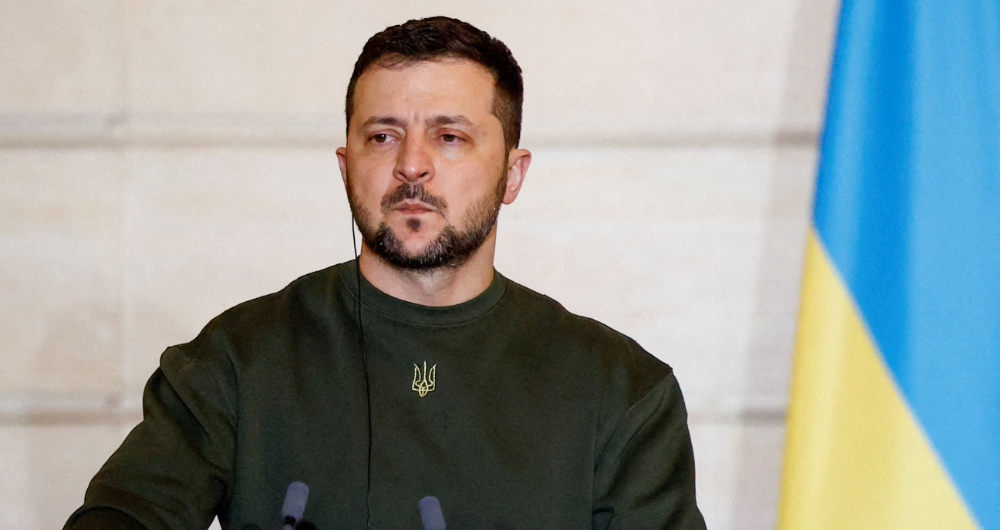 Volodymyr Zelensky in Paris on Wednesday. (AFP)