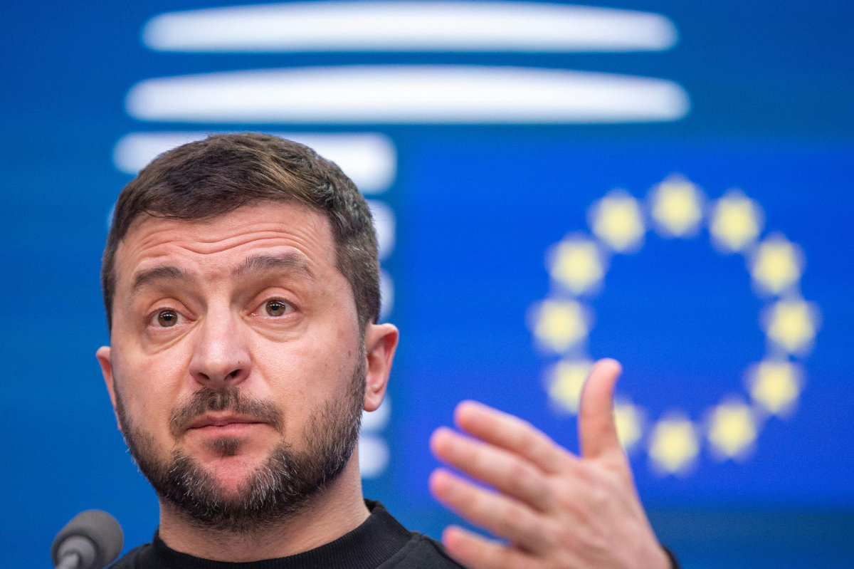 Ukraine president Volodymyr Zelensky, shown in this photo speaking at a Special European council summit in Brussels on February 9, 2023, has vowed to intensify the cleanup of his government of corruption. (Reuters)