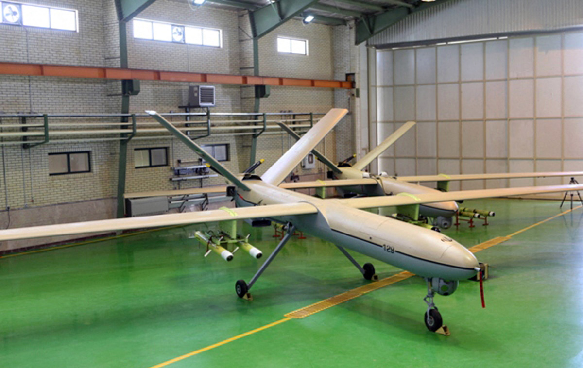 An Iranian-made drone Shahed 129 being shown in Tehran. (File/AFP)