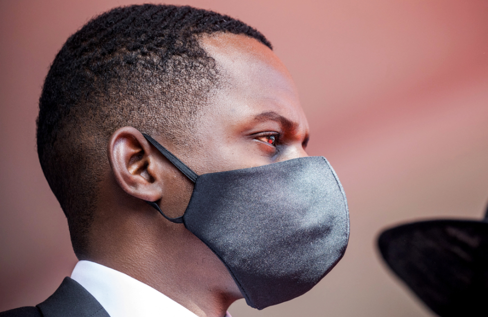 Joverlain Moise attends the funeral for his father, slain Haitian President Jovenel Moise, on July 23, 2021, in Cap-Haitien, Haiti, the main city in his native northern region. (AFP)
