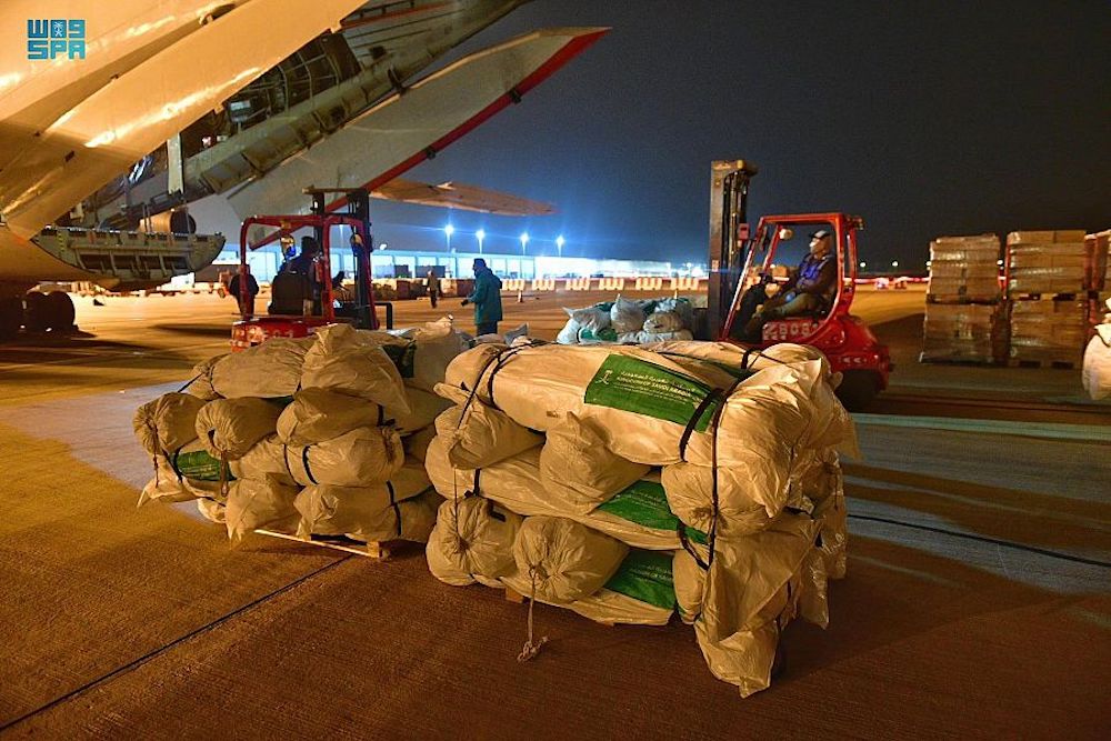 The Saudi Relief Bridge helps those affected by the earthquake in Syria and Turkiye. (SPA)