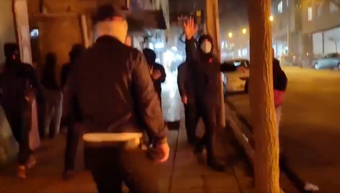 Protesters lit fires in the streets as the chanted "freedom" and other slogans. (Twitter)