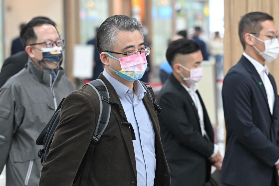 Liu Xiaodong, deputy head of the Shanghai office of China’s Taiwan Affairs Office, led the group of Chinese officials who arrived in Taiwan on Feb. 18, 2023. (AFP)