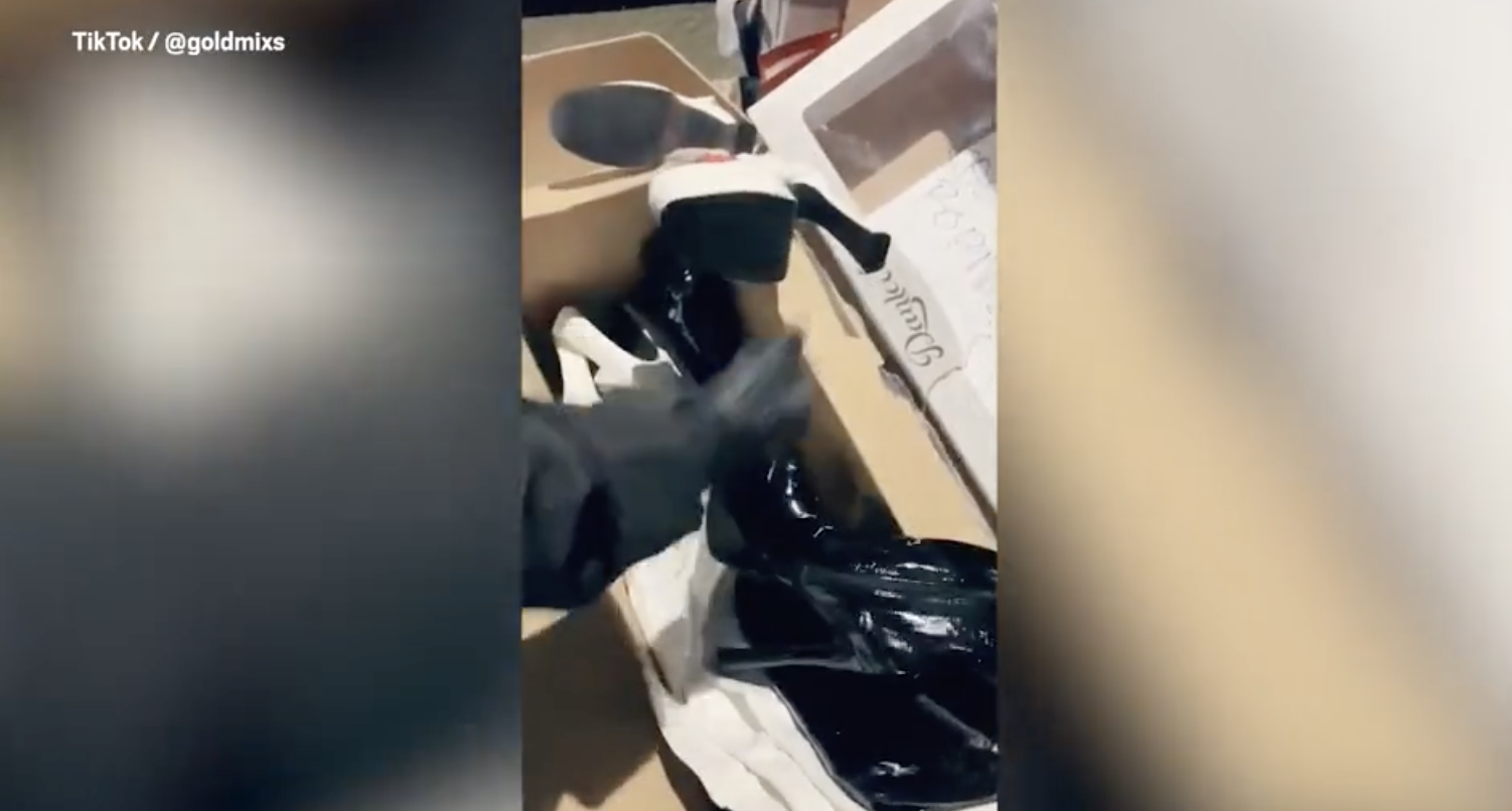 Survivors of the earthquakes in Turkiye and Syria have posted videos of used lingerie and 10-inch high heels being found in boxes of donated clothes. (Screenshot)