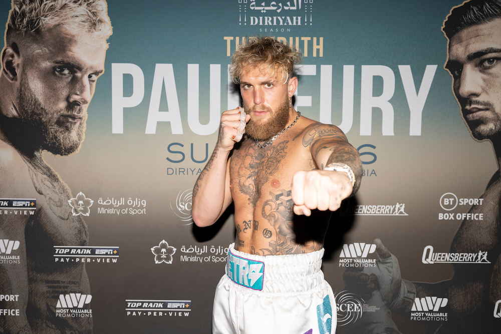 Jake Paul is in Riyadh preparing for his clash with Tommy Fury. (Supplied)