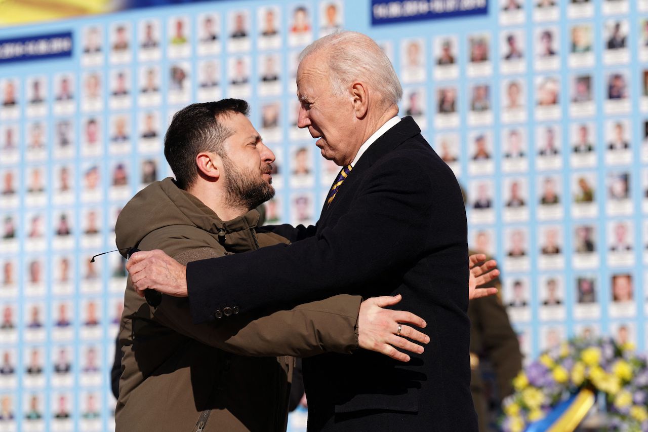 The Ukraine visit comes at a crucial moment in the war as Biden looks to keep allies unified in their support for Ukraine. (AFP)