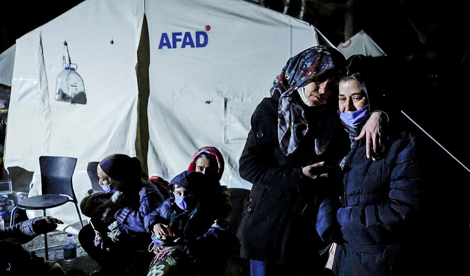 People react after an earthquake in Antakya in Hatay province, Turkey on February 20, 2023. (REUTERS)