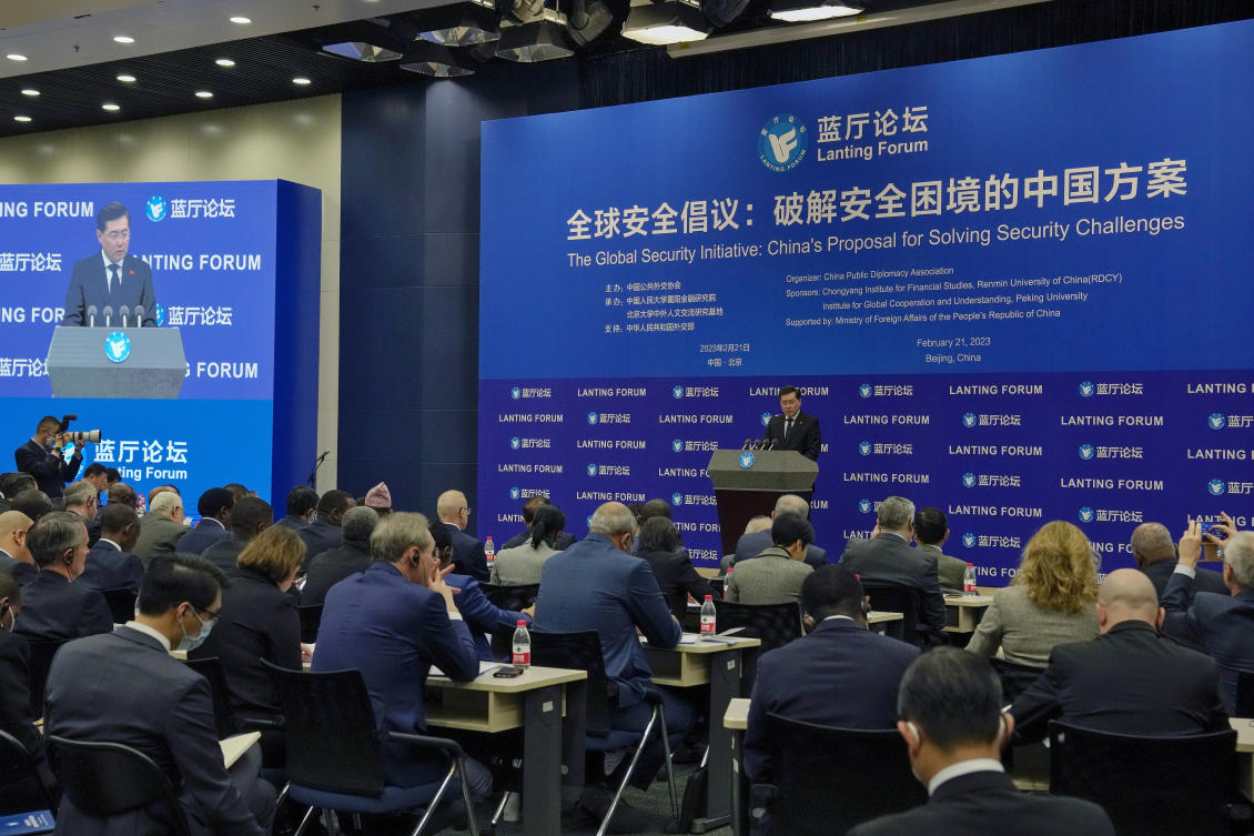Chinese foreign minister Qin Gang urged ‘countries concerned to stop adding fuel to the fire as soon as possible, to stop shifting the blame to China.’ (AP)