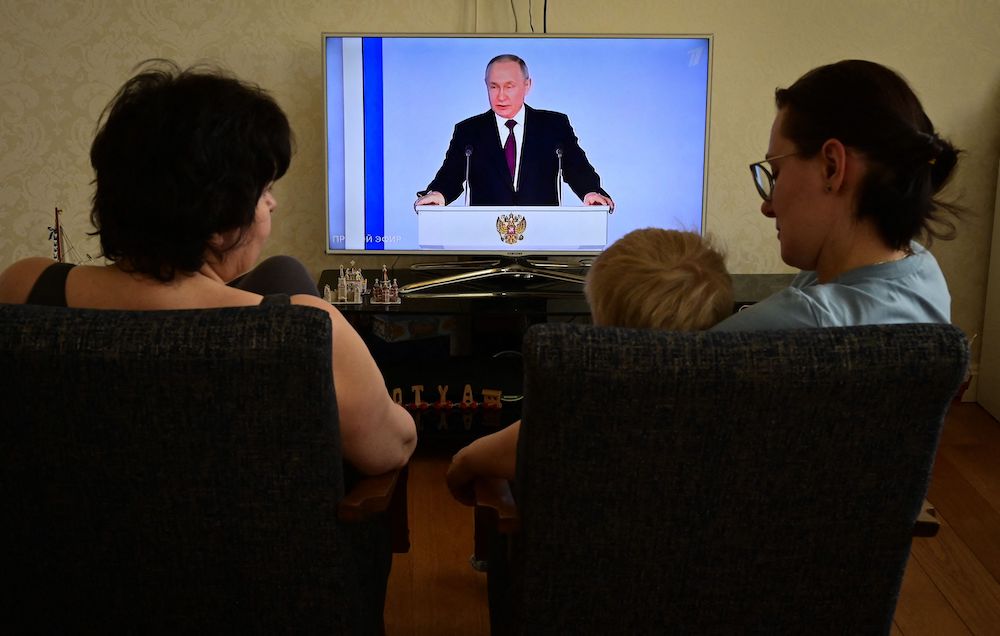 Many observers expect Russian President Vladimir Putin’s speech to address Moscow’s fallout with the West. (AFP)