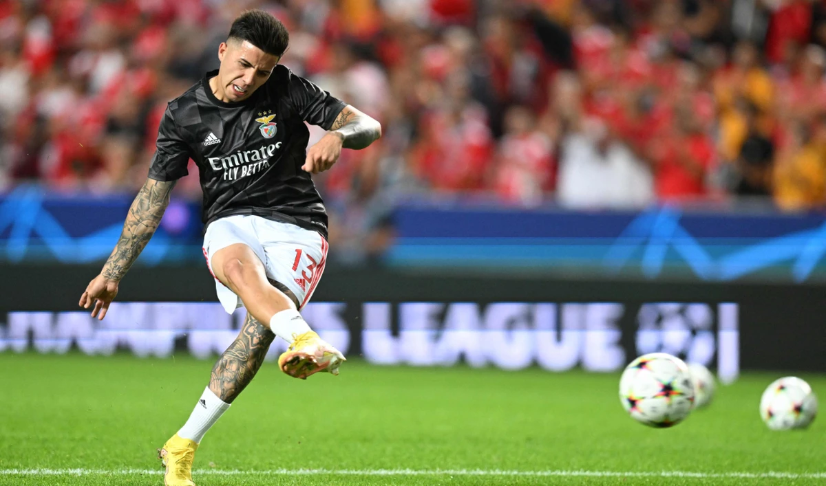 Chelsea have completed the signing of Argentina midfielder Enzo Fernandez (pictured) from Benfica for a British record fee of £106.8 million ($131.46 million) on Wednesday. (File/AFP)