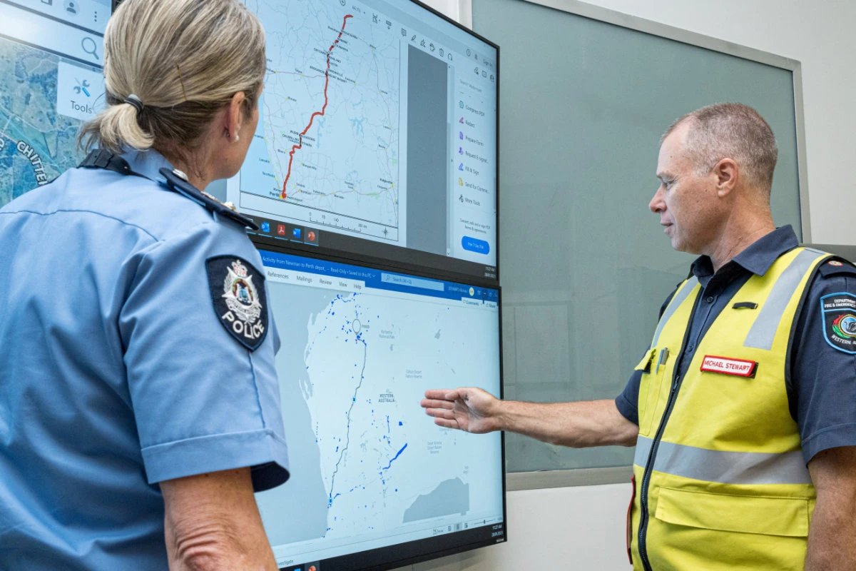 Australian officials coordinate the search for a radioactive capsule that was lost in transit by a contractor hired by Rio Tinto. (DFES photo via Reuters)
