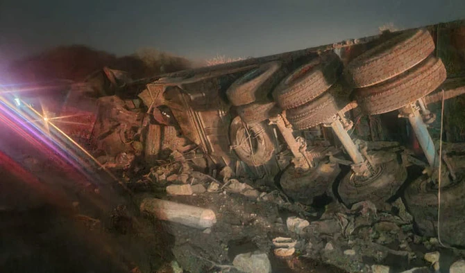 17 killed in truck-passenger bus collision in northwest Pakistan