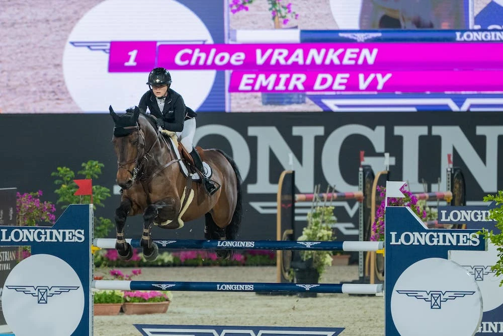 Chloe Vranken of Belgium, winner of the flagship Longines Grand Prix (FBMA)