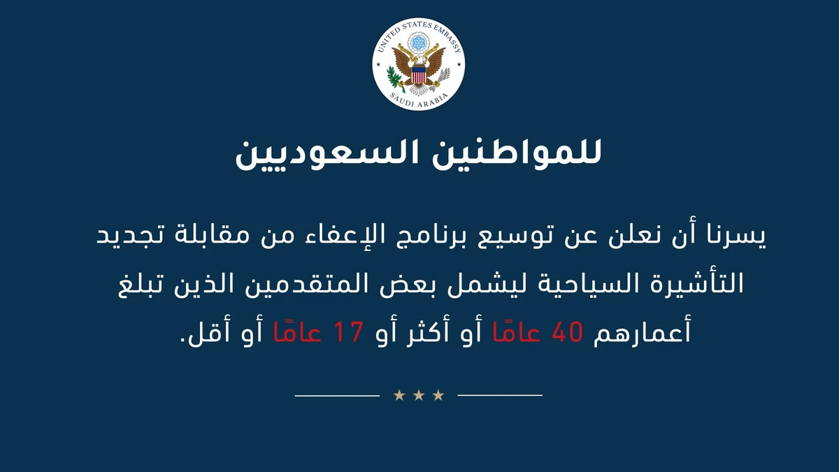 US Mission expands interview waiver program for Saudis on tourist visa. (Twitter/ @USAinKSA)