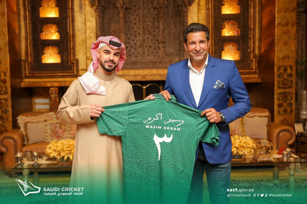 Former Pakistan cricket captain Wasim Akram has said he is “looking forward” to launching a cricket league in Saudi Arabia following his trip to Riyadh this week. (Supplied)