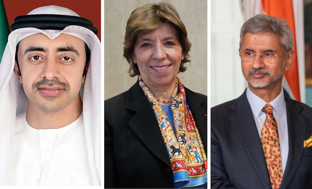 UAE FM Sheikh Abdullah bin Zayed holds call with French counterpart Catherine Colonna and Indian counterpart S. Jaishankar. (File/WAM/Wikipedia)