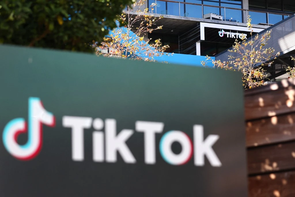 The TikTok logo is displayed at a TikTok office on December 20, 2022 in Culver City, California. (AFP)