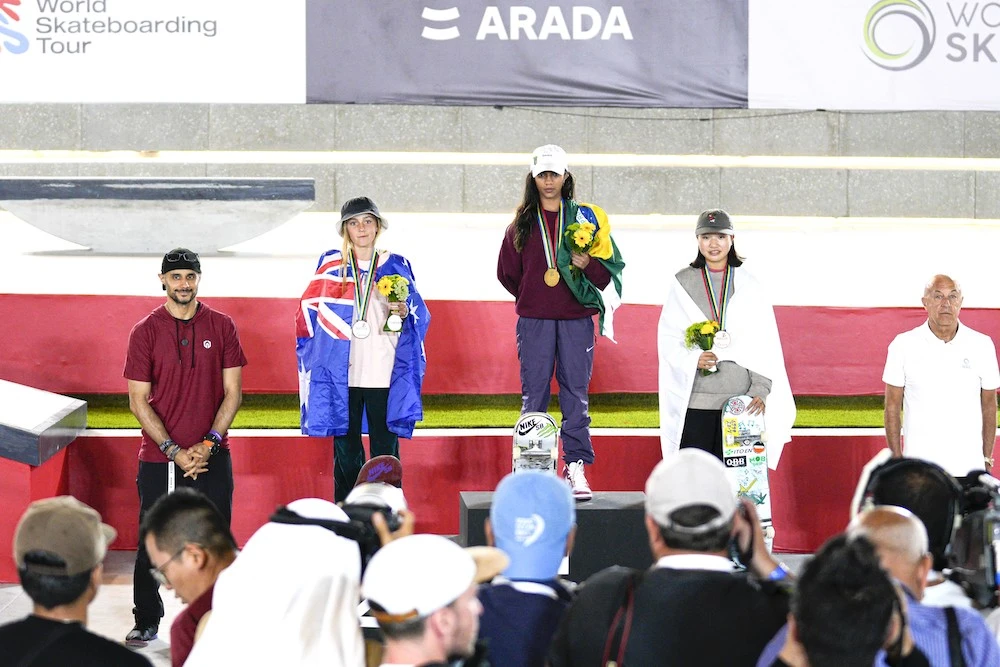 Prince Khaled hails ‘amazing first week’ as Aurelien Giraud and Rayssa Leal win gold at skate champs opener in Sharjah