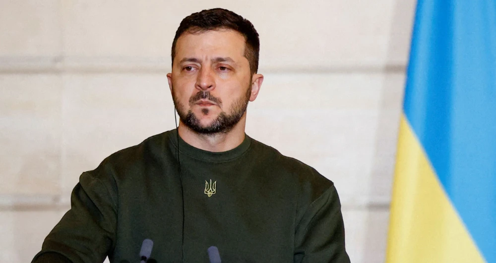 Volodymyr Zelensky in Paris on Wednesday. (AFP)