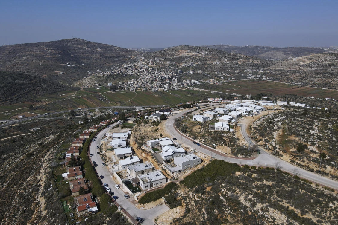 A view of the West Bank Jewish settlement of Eli, Tuesday, Feb. 14, 2023. (AP)