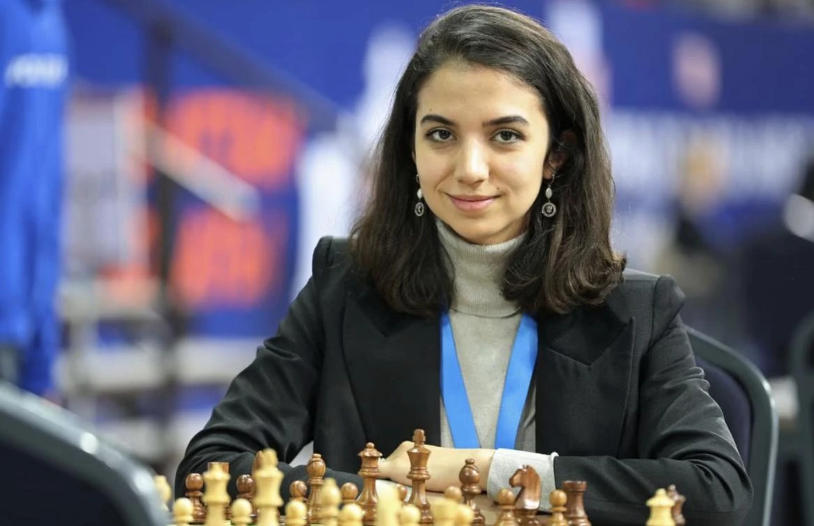 Iranian chess player Sara Khadem said she has no regrets over her bold gesture in support of the protest movement against her country’s leadership. (File/Reuters)
